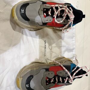 Balenciaga  Red and Gray Sneakers